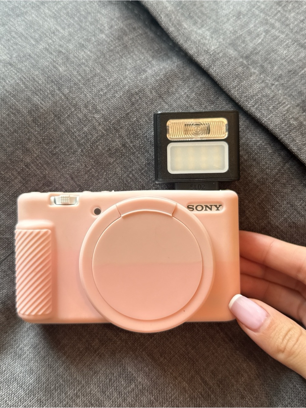 Sony Pastel Pink Compact Camera with Detachable Flash